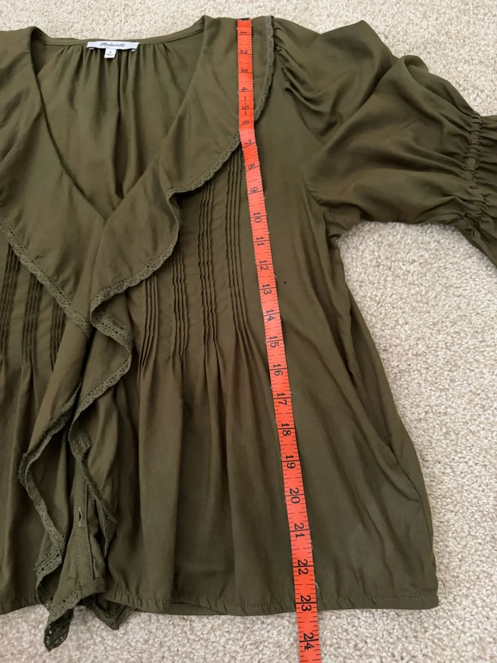 Madewell pintucked ruffled